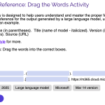 Screenshot of Drag the Words Activity