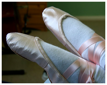 Pink ballet shoes.
