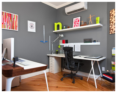 An organized home office.