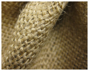 Rough burlap material.
