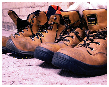 Two pairs of work boots.