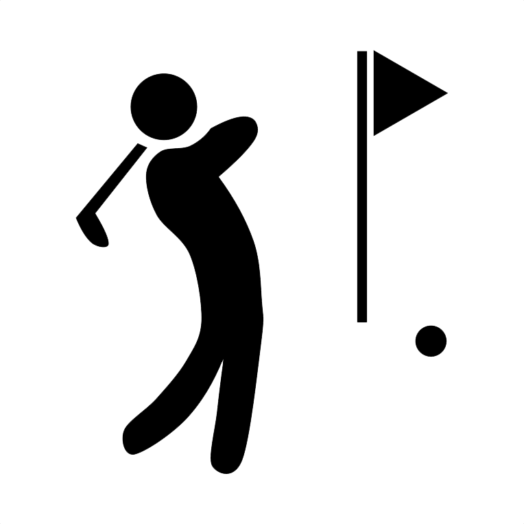 Icon of a person playing golf.