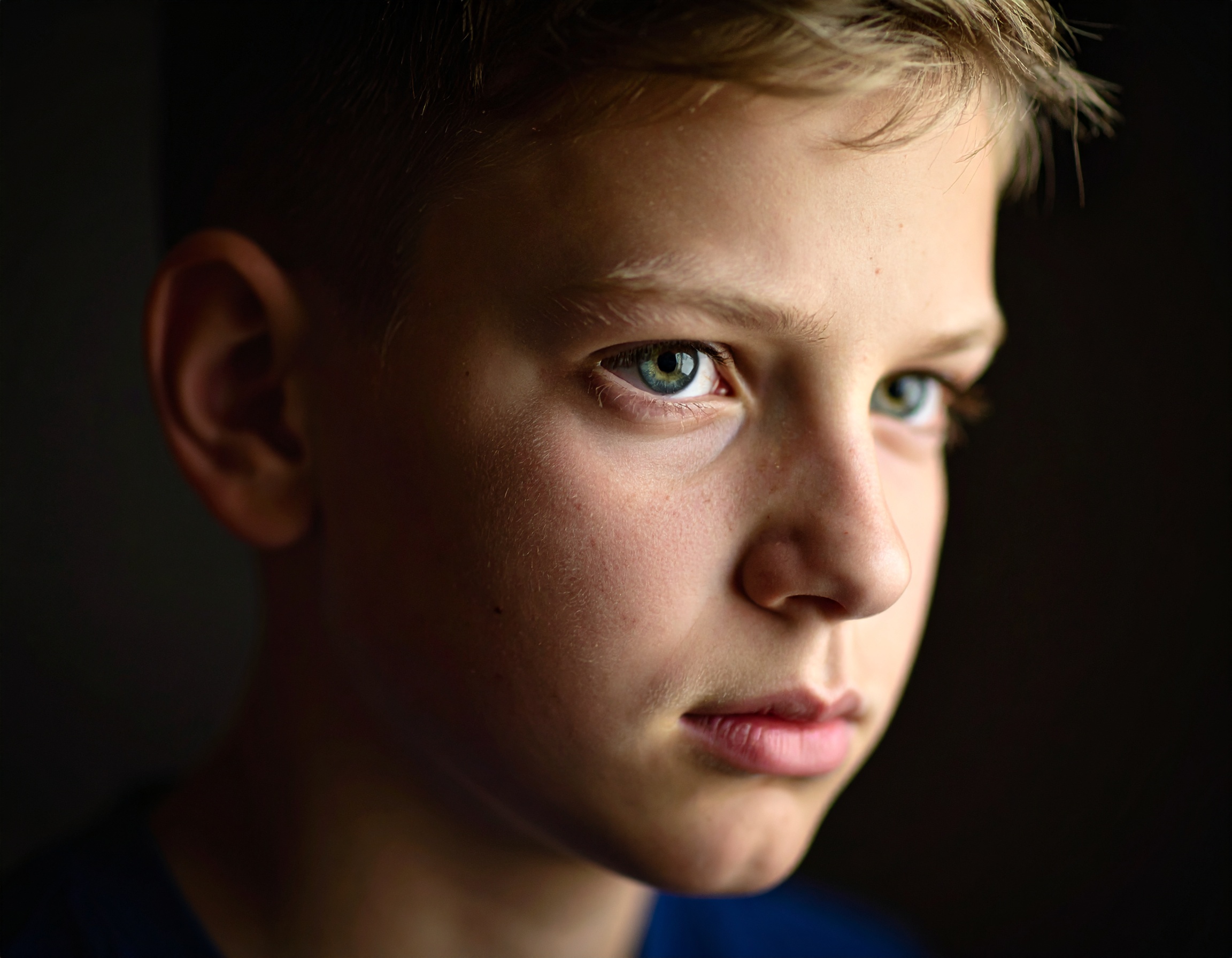 A nervous, shy nine-year-old Polish boy.