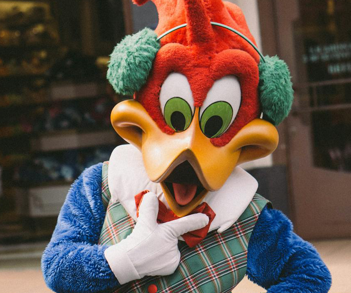 A costume of Woody Woodpecker.