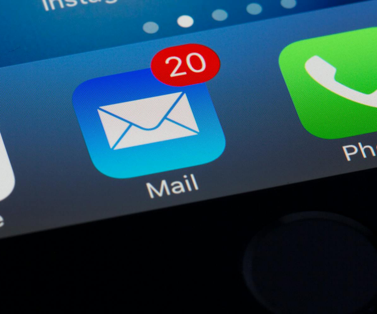 A mail icon on a smartphone screen.