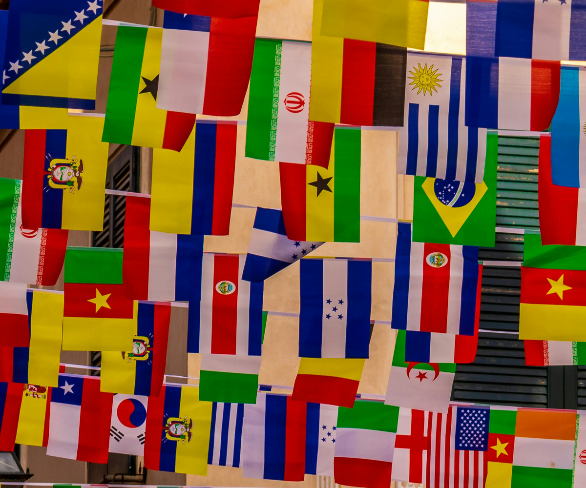 A variety of flags.