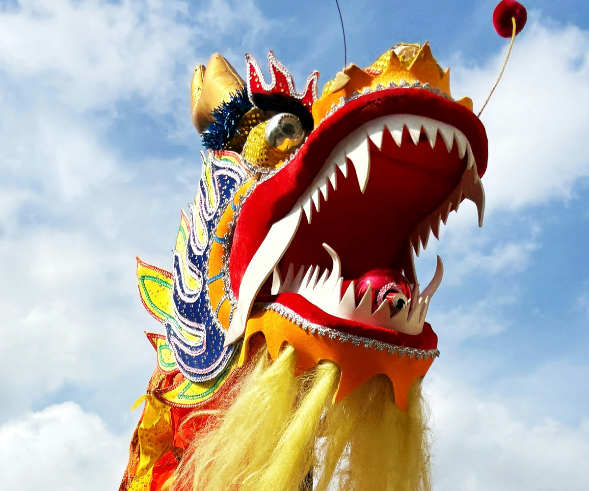 A traditional Chinese dragon.