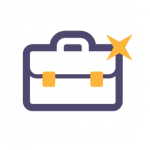 icon of a briefcase with a star on the upper right corner