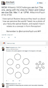 Example of the #MacIntroPsych Twitter feed