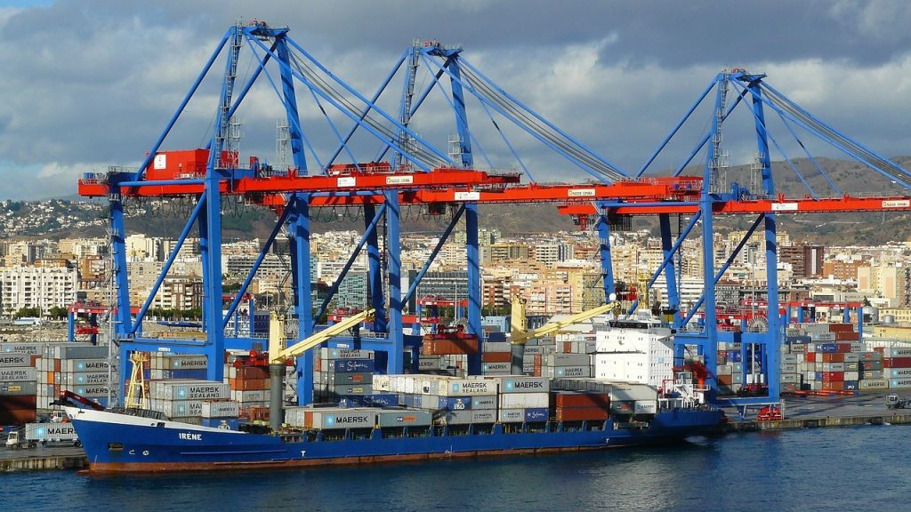 Shipping containers at port