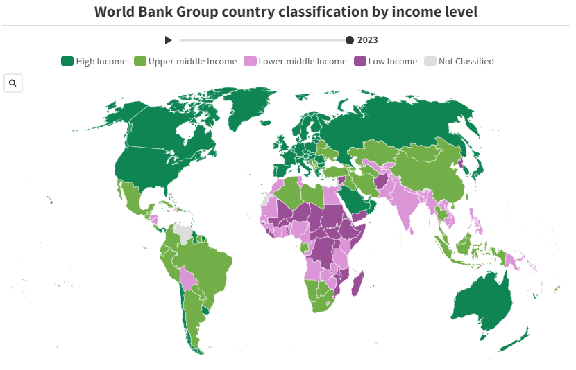 World Bank Group country classification by income level