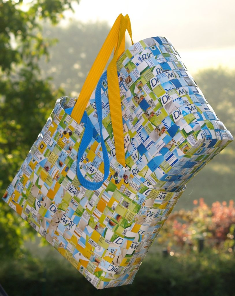 Shopping bags made from recycled materials