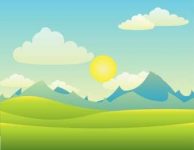 illustration of sunny landscape