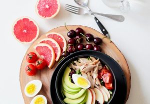 Healthy food options on a plate.