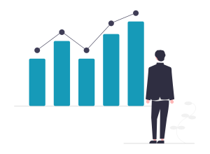 Illustration of a bar graph and data points