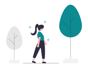 Woman walking in nature.