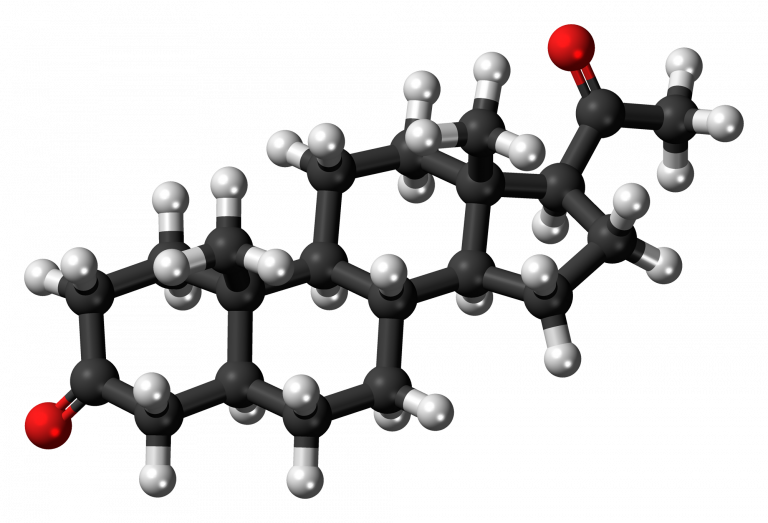 Progesterone steroid molecule
