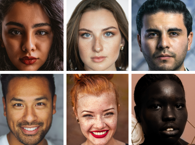 A Collage of Diverse Face