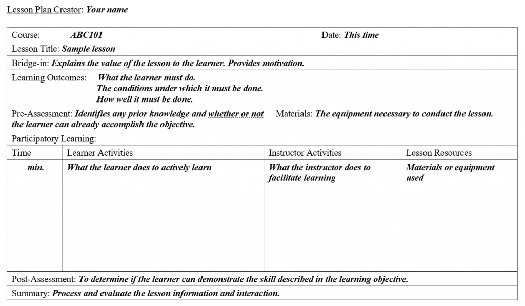 Lesson Planning McMaster Teaching Assistant Guide