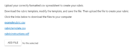 Figure 5: Bongo provides downloadable templates for creating and importing new rubrics.