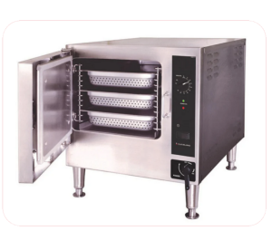 a short box with shelves for steaming