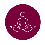 Icon depicting outline of person in lotus position