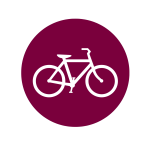 Icon depicting line drawing of bicycle