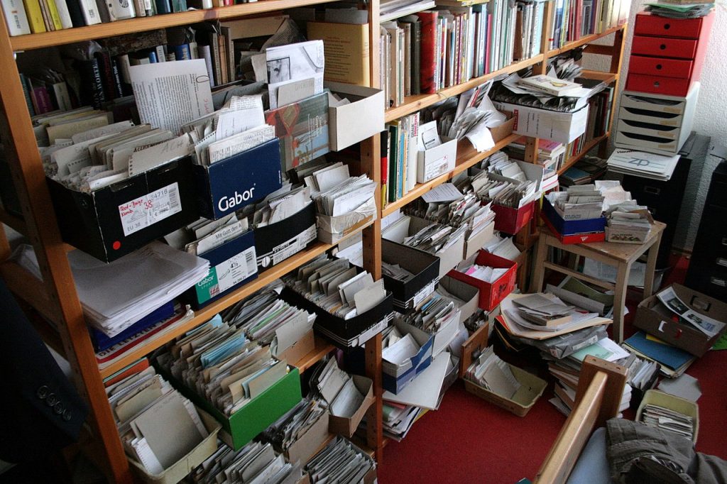 Boxes of files.
