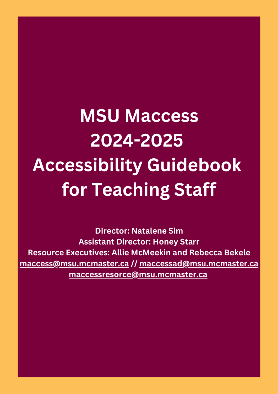 Cover image for MSU Maccess 2024-2025 Accessibility Guidebook for Teaching Staff