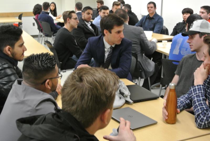 Panel guest speakers visit Financial Services class