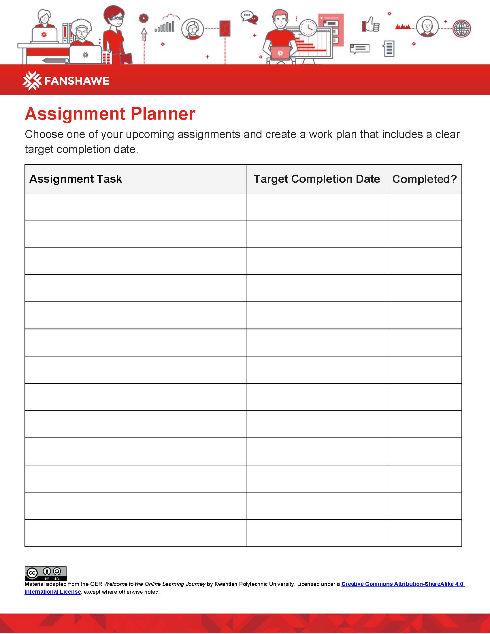 sample of assignment plan