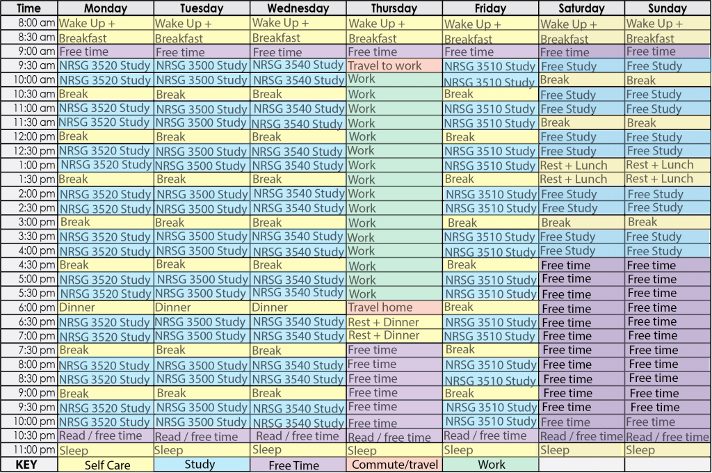 create a daily schedule for online classes