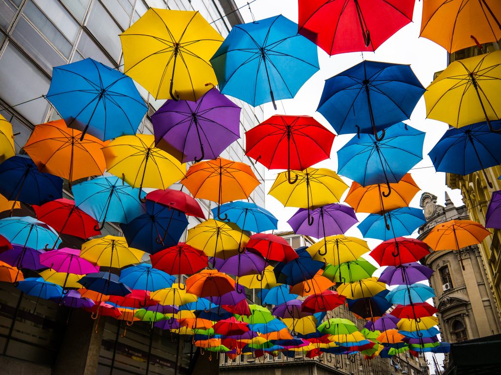 Umbrella street in Belgrade, Serbia