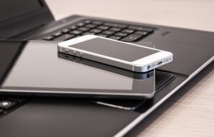 Technology devices on a table