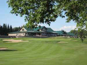 golf clubhouse in summer