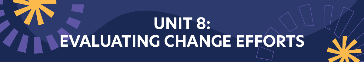 Unit 8: Evaluating Change Efforts
