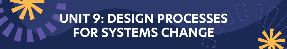 Unit 9: Design Processes for System Change