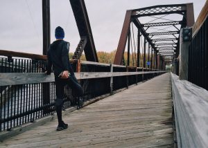 A runner stopping for a break.