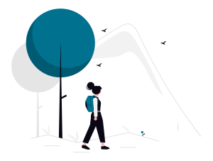 Icon of someone walking outdoors.