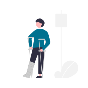 Icon of a person with an ankle sprain.