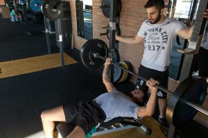 man doing a chest press