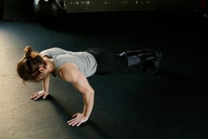 A person doing a push-up
