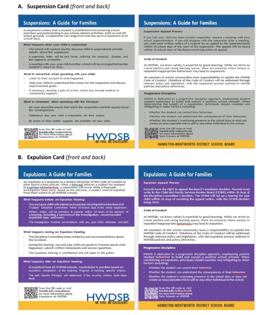 HWDSB suspension card