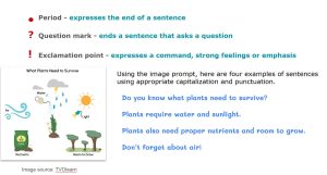 This image provides teh definition of a period, a question mark, and an excalamation mark. It also provides an example of each used correctly in a sentence.