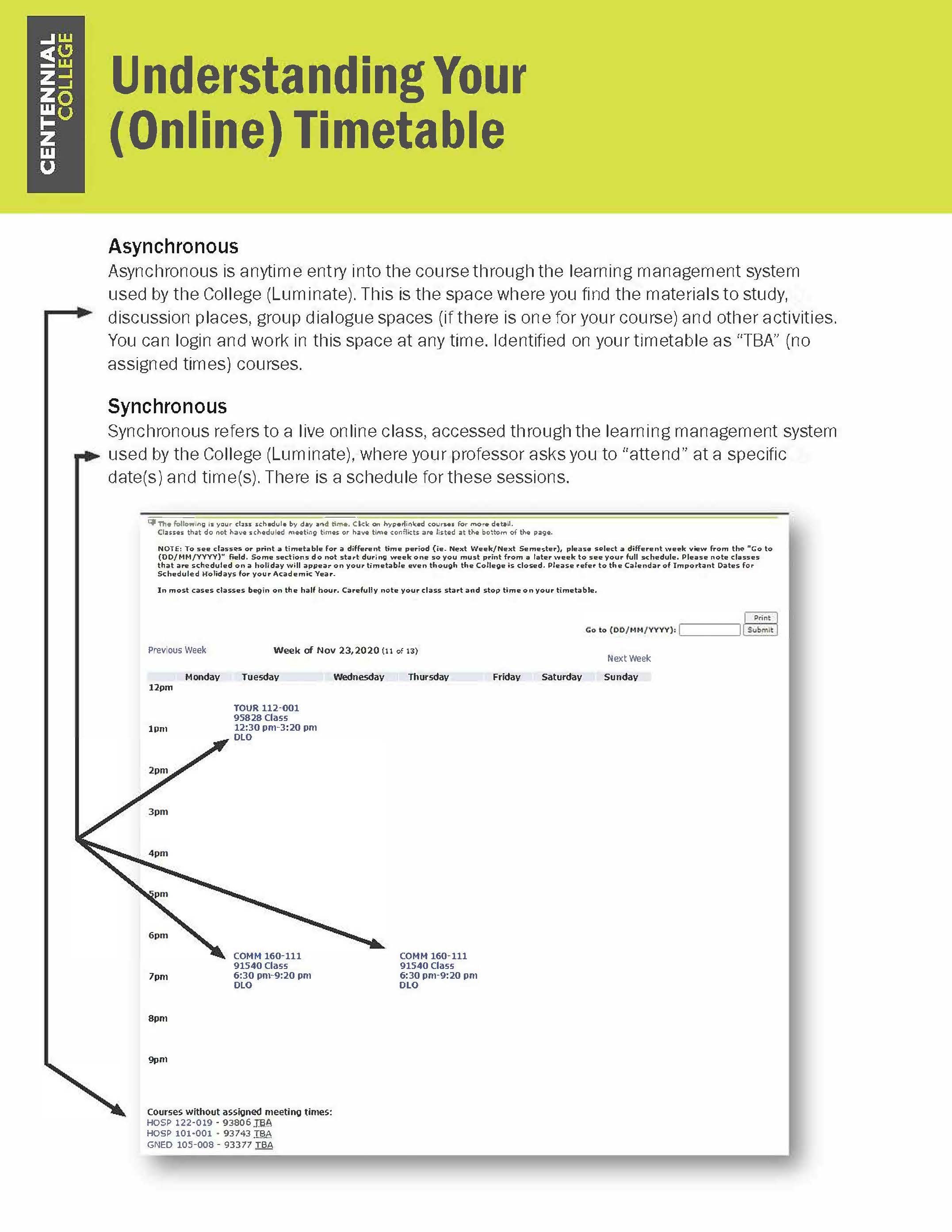 Image of an timetable