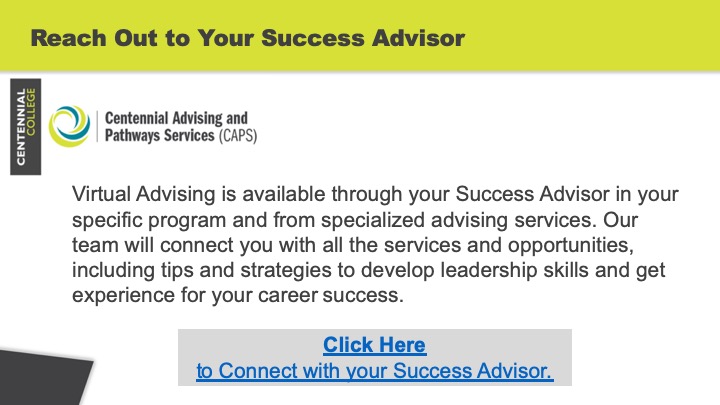 Reach Out to Your Success Advisor
