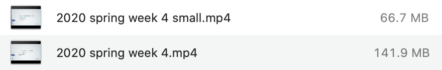 one file at 141.9 MB, the other at 66.7 MB