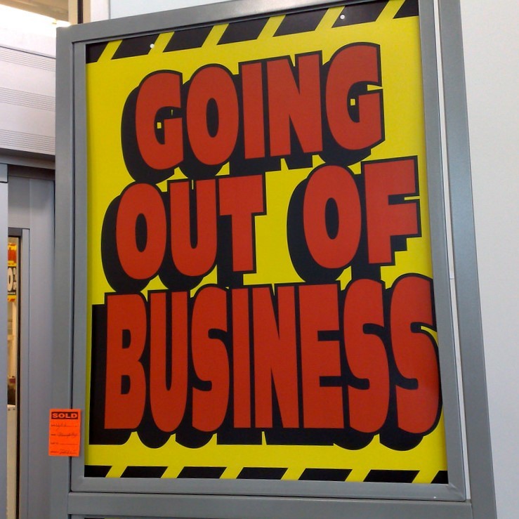 photo of sign that says "going out of business" 