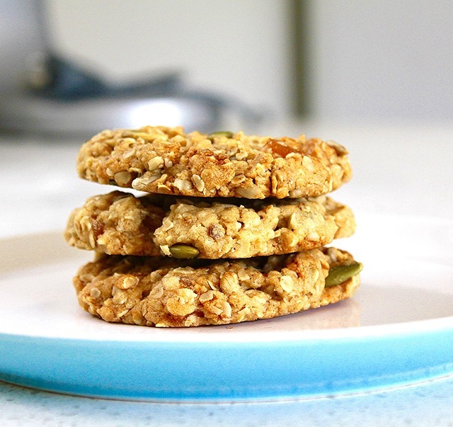 photo of a stack of oatmeal cookies on a plate