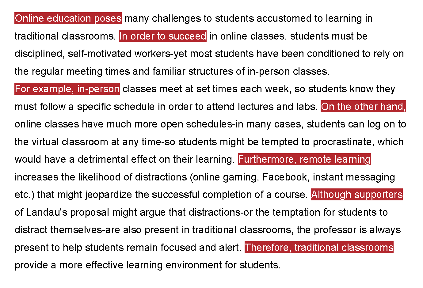 counter argument essay sample